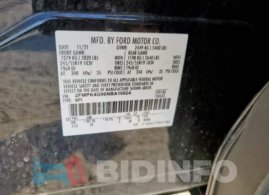 2FMPK4G96NBA16824 Photo# 13