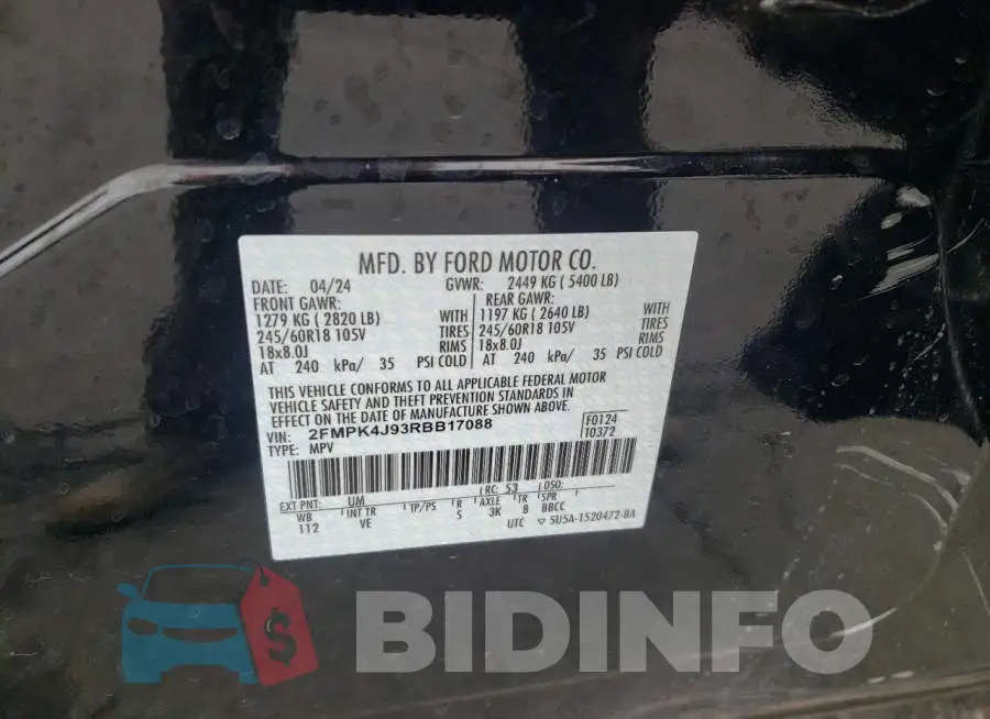 2FMPK4J93RBB17088 Photo# 14