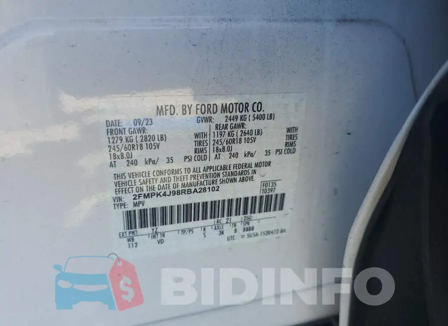 2FMPK4J98RBA28102 Photo# 13
