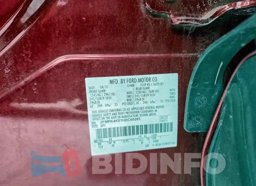 2FMPK4K81HBC60285 Photo# 12
