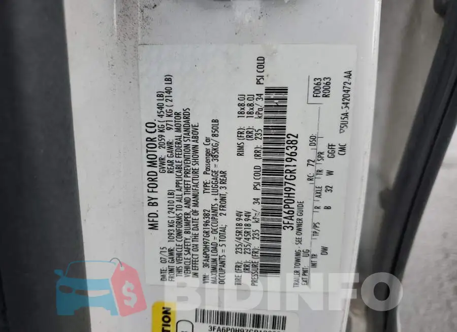 3FA6P0H97GR196382 Photo# 12