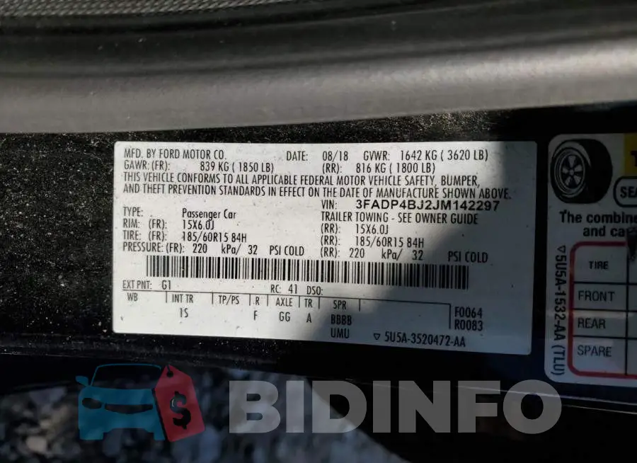 3FADP4BJ2JM142297 Photo# 12