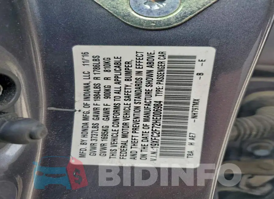 19XFC2F72HE006984 Photo# 12