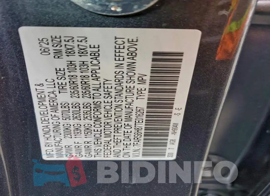 7FARS6H87TE016267 Photo# 13