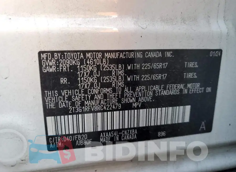 2T3G1RFV8RC422479 Photo# 14