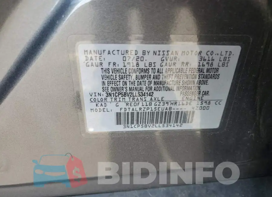 3N1CP5BV2LL534142 Photo# 14