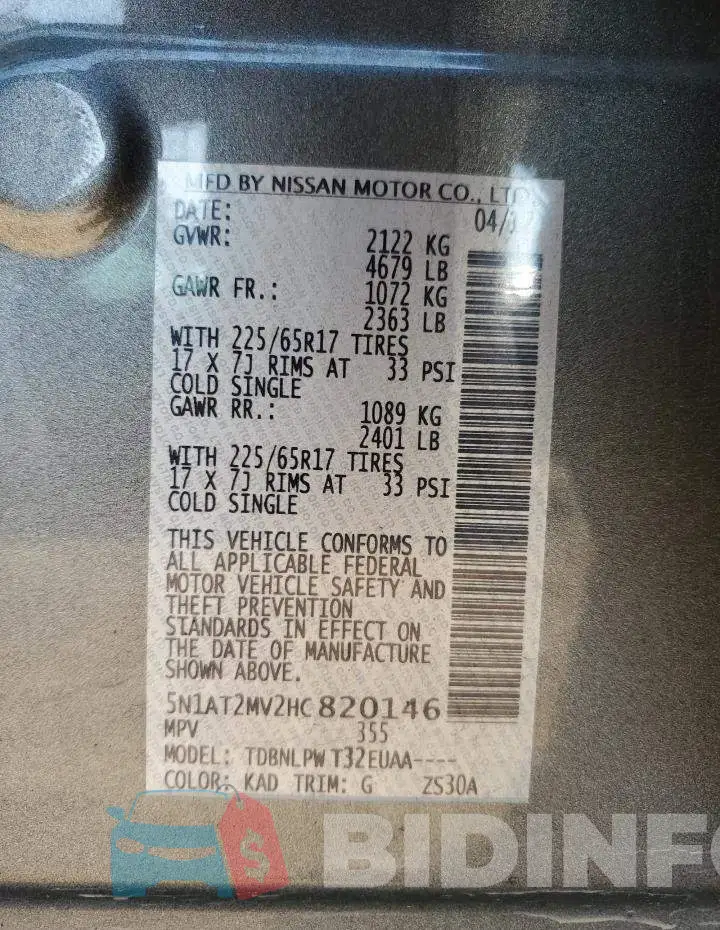 5N1AT2MV2HC820146 Photo# 12