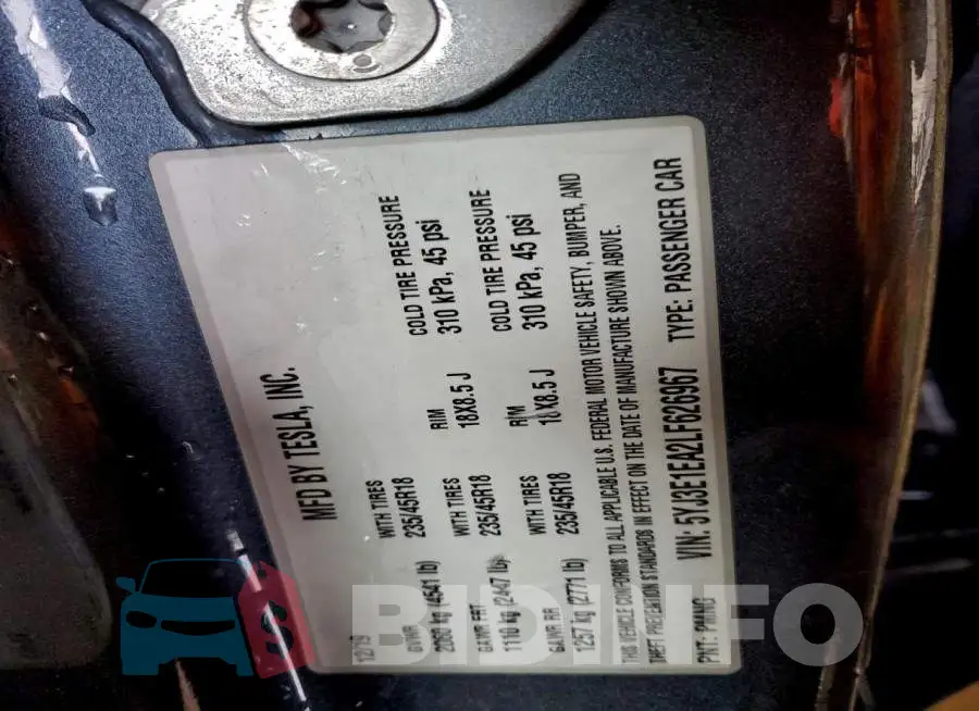 5YJ3E1EA2LF626967 Photo# 12