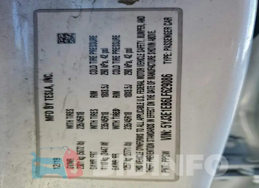 5YJ3E1EB6LF629086 Photo# 12