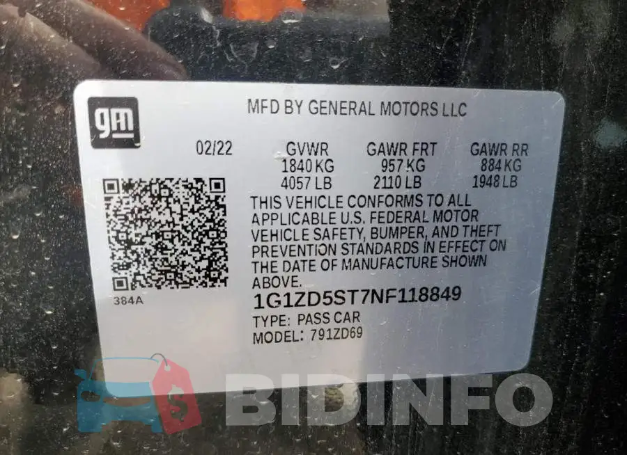 1G1ZD5ST7NF118849 Photo# 12