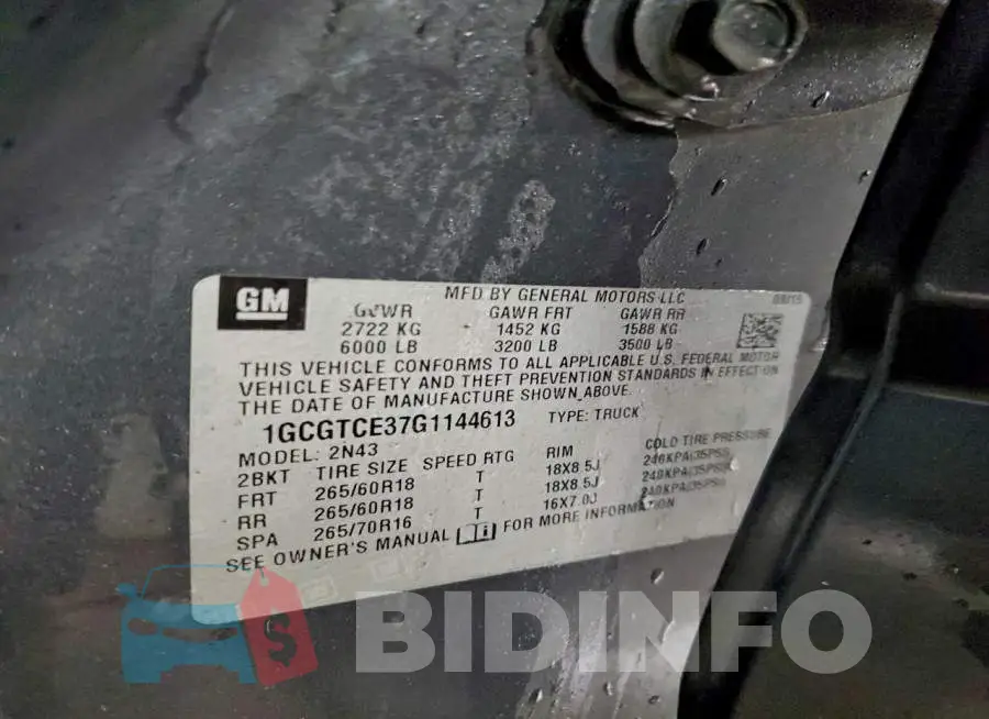 1GCGTCE37G1144613 Photo# 12