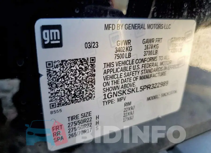 1GNSKSKL5PR322989 Photo# 14