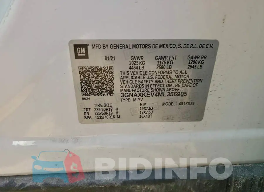 3GNAXKEV4ML356905 Photo# 13