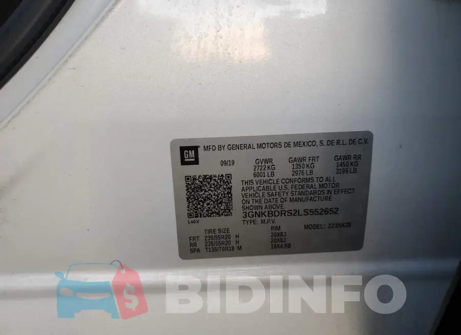 3GNKBDRS2LS552652 Photo# 13