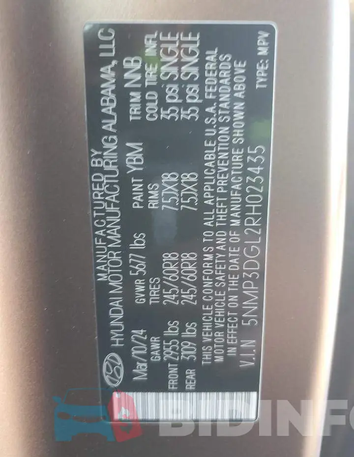 5NMP3DGL2RH023435 Photo# 13