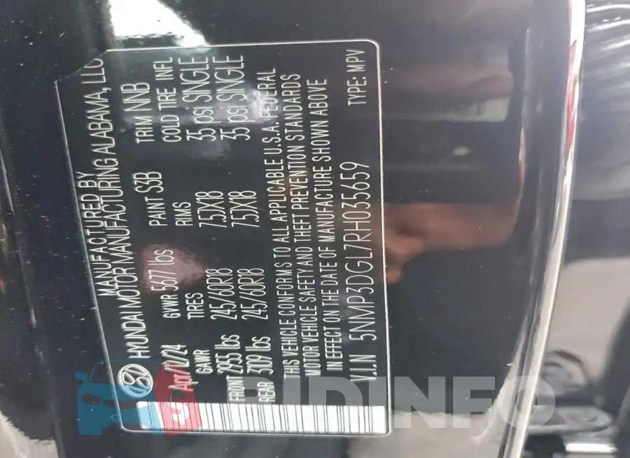 5NMP3DGL7RH035659 Photo# 13