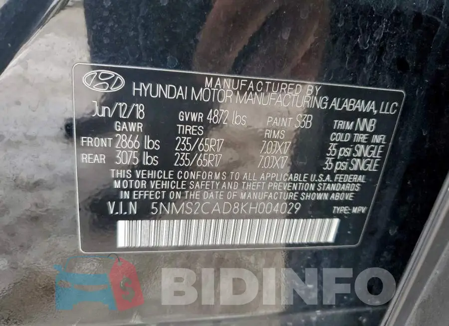 5NMS2CAD8KH004029 Photo# 14