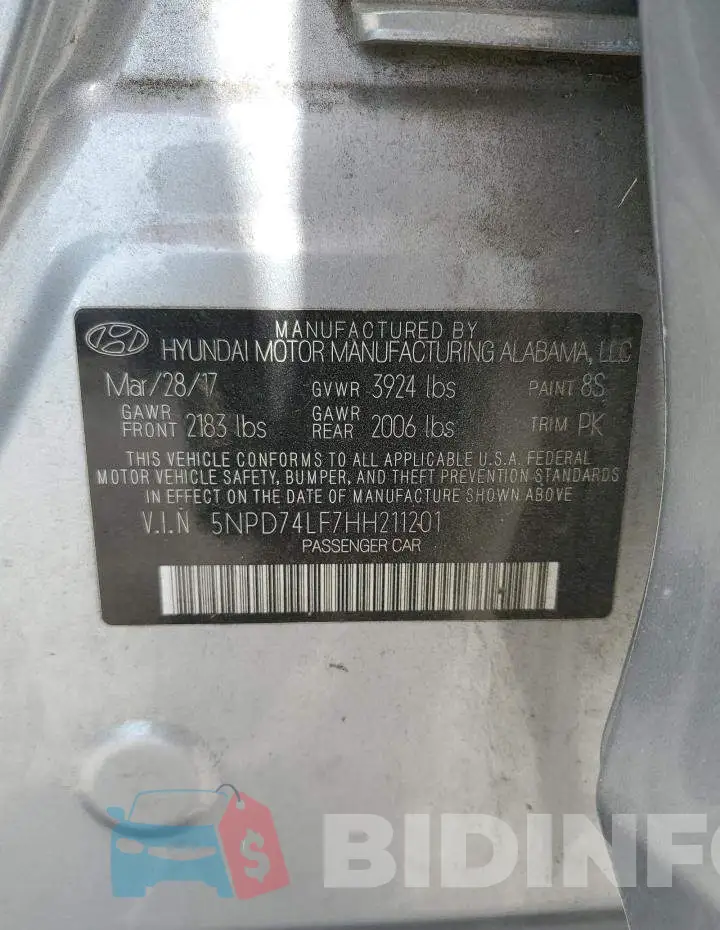 5NPD74LF7HH211201 Photo# 12