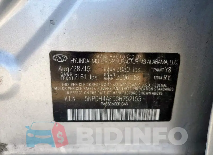 5NPDH4AE5GH752155 Photo# 13