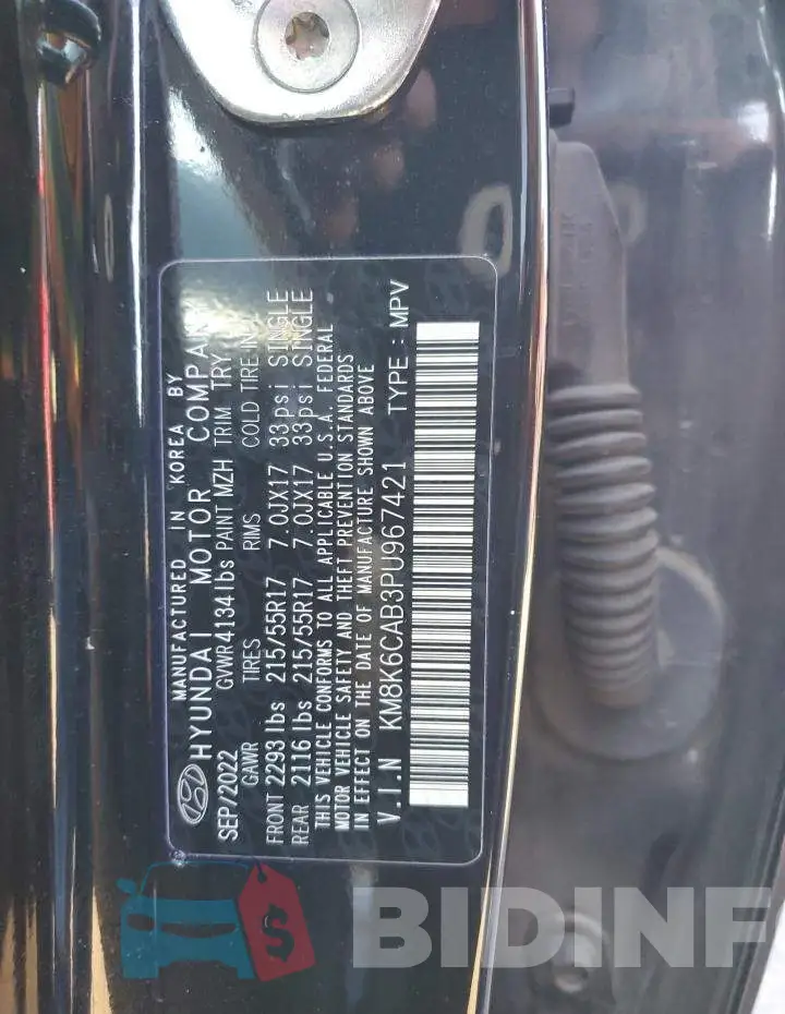 KM8K6CAB3PU967421 Photo# 12