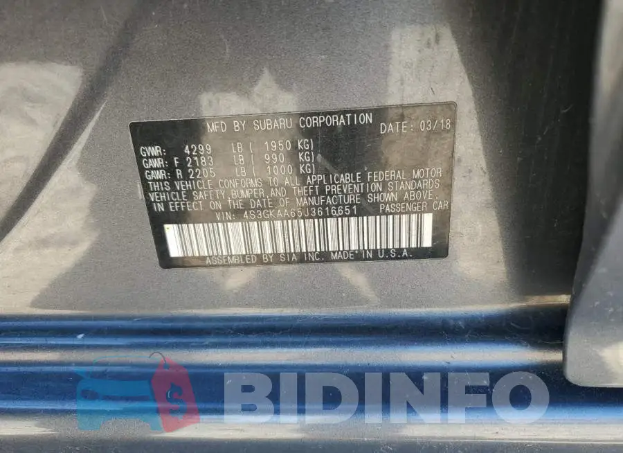 4S3GKAA65J3616651 Photo# 12