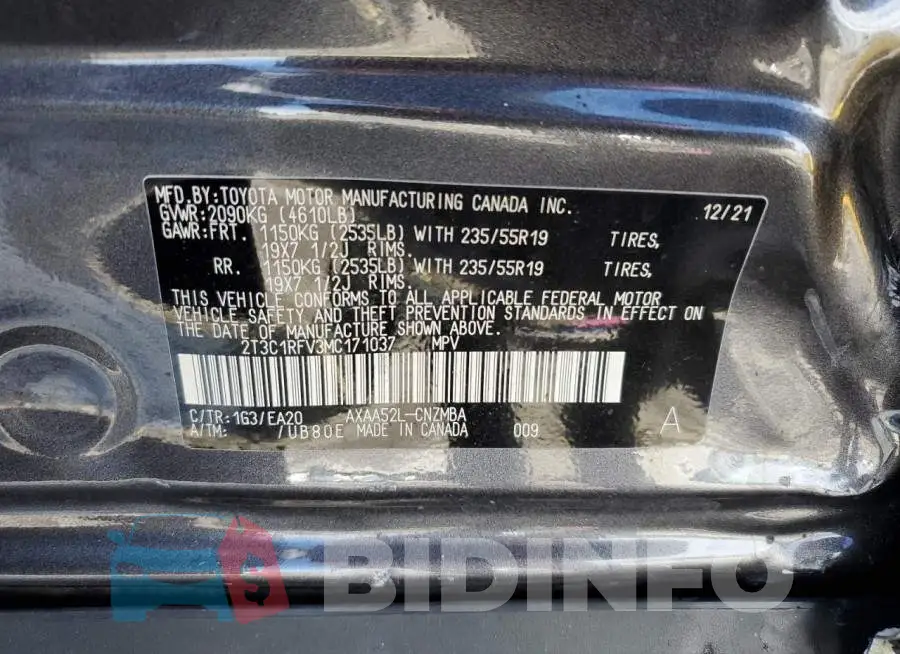 2T3C1RFV3MC171037 Photo# 14