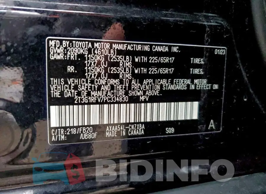 2T3G1RFV7PC334830 Photo# 14