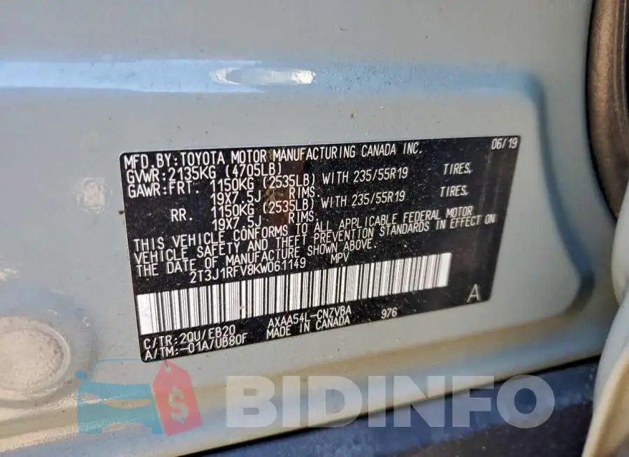 2T3J1RFV8KW061149 Photo# 13