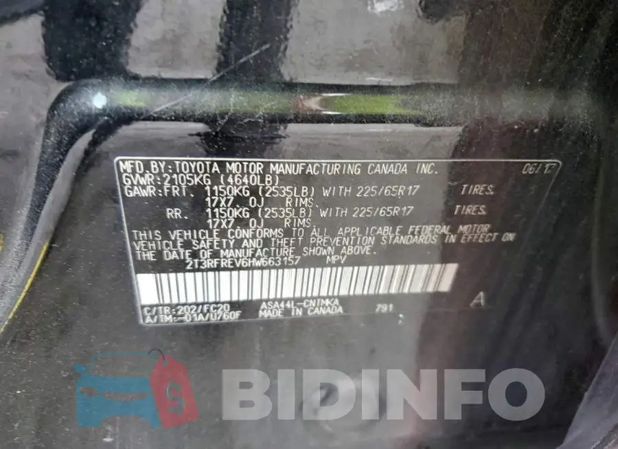 2T3RFREV6HW663157 Photo# 12
