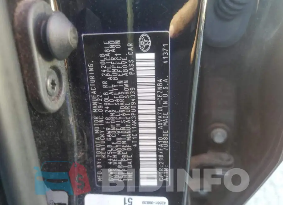 4T1C11AK3PU094339 Photo# 13