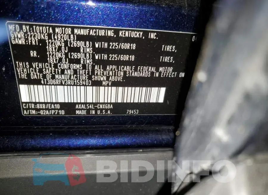 4T3D6RFV3RU159403 Photo# 13