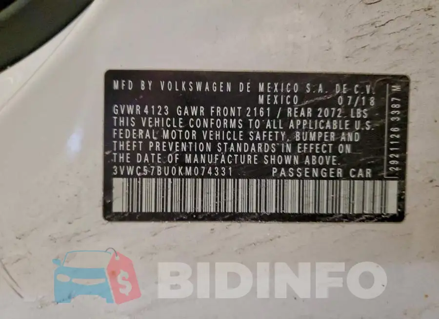 3VWC57BU0KM074331 Photo# 12
