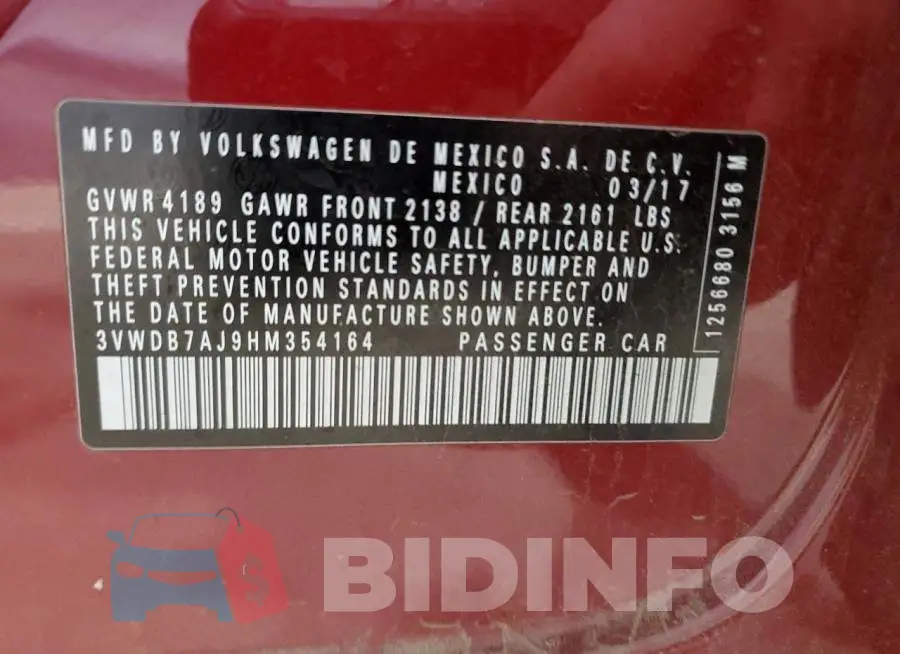 3VWDB7AJ9HM354164 Photo# 13