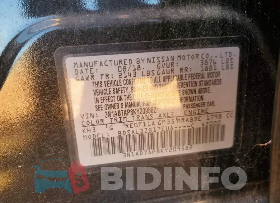 3N1AB7AP8KY209582 Photo# 12
