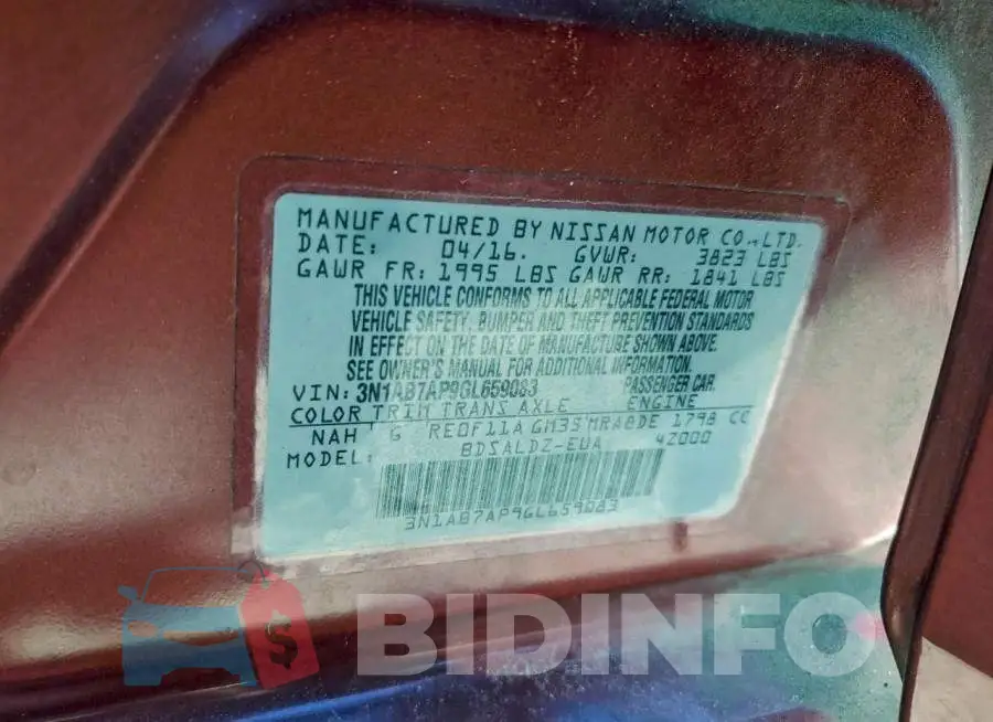 3N1AB7AP9GL659083 Photo# 13