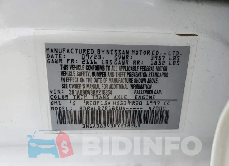 3N1AB8BV3RY218364 Photo# 13