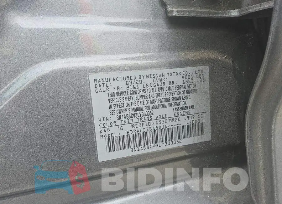 3N1AB8CV3LY300052 Photo# 12