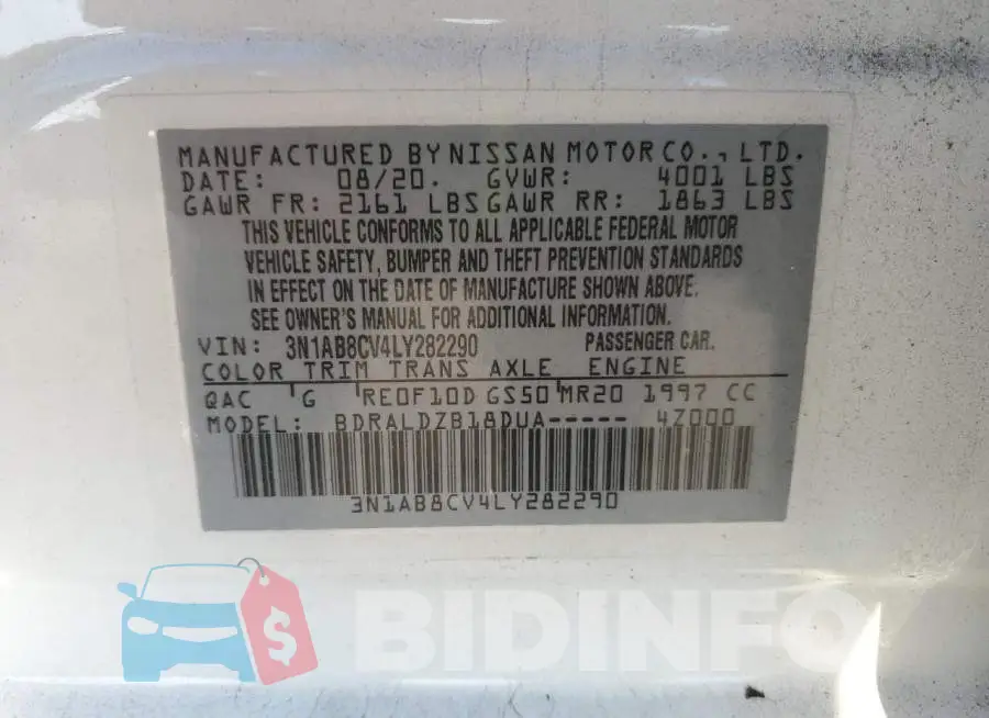 3N1AB8CV4LY282290 Photo# 12