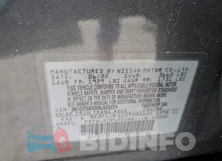 3N1CP5BV5NL524224 Photo# 13