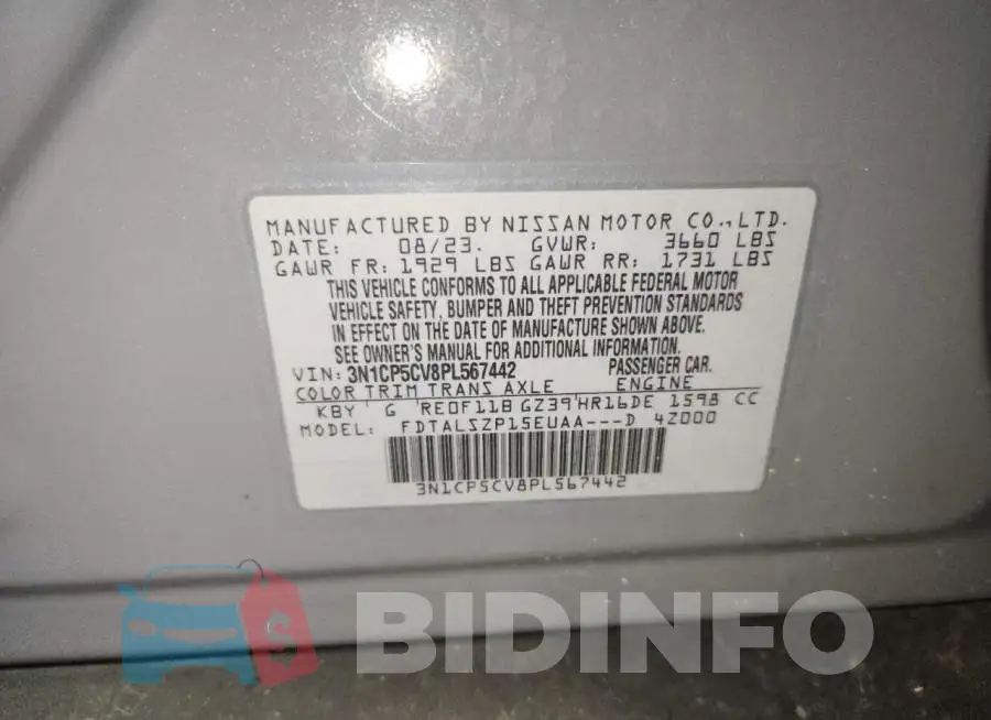 3N1CP5CV8PL567442 Photo# 13