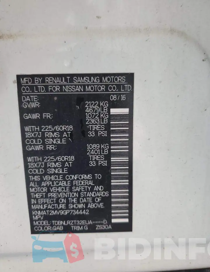 KNMAT2MV9GP734442 Photo# 12