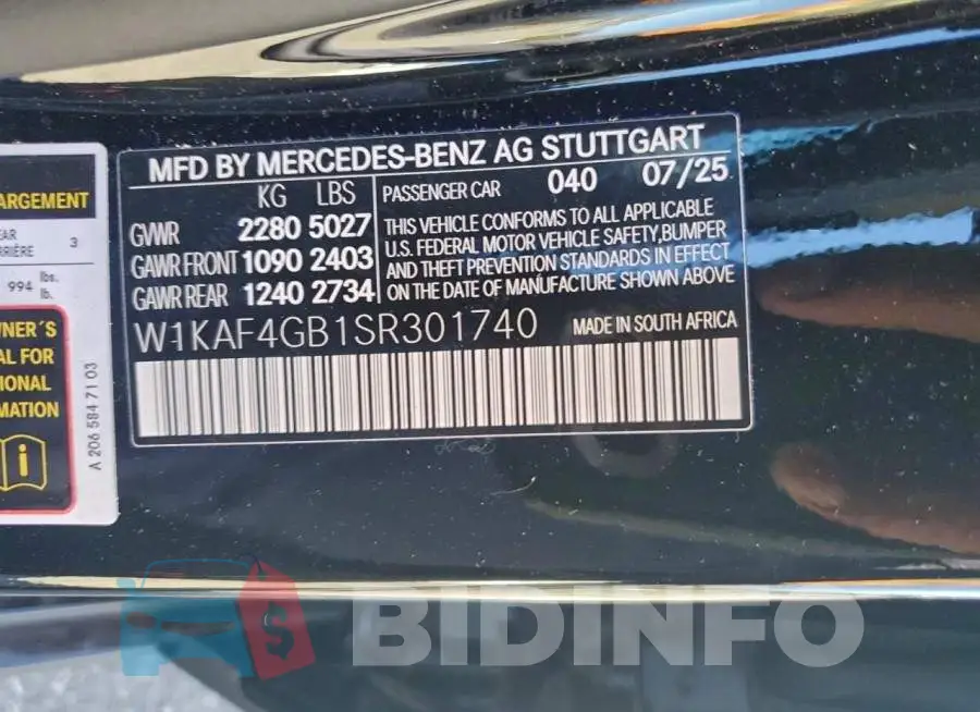 W1KAF4GB1SR301740 Photo# 12