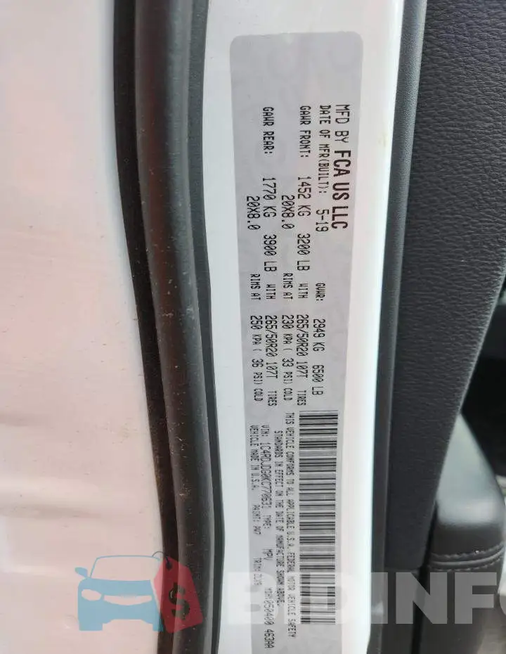 1C4RDJDG0KC770631 Photo# 13