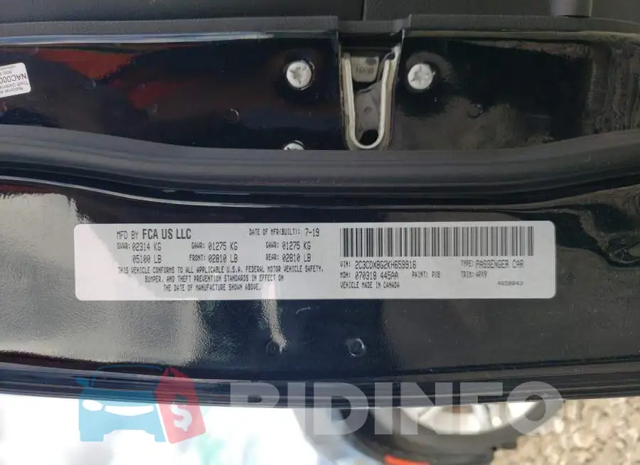 2C3CDXBG2KH659916 Photo# 12