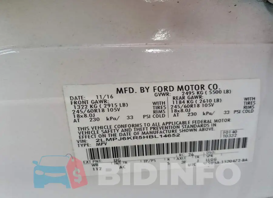 2LMPJ6KR5HBL14652 Photo# 13