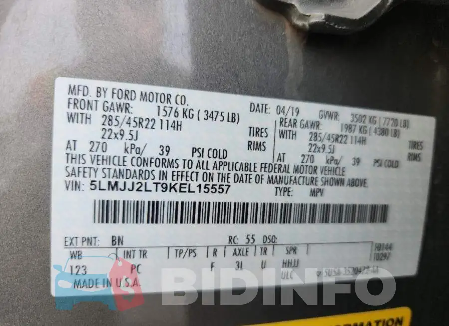 5LMJJ2LT9KEL15557 Photo# 13