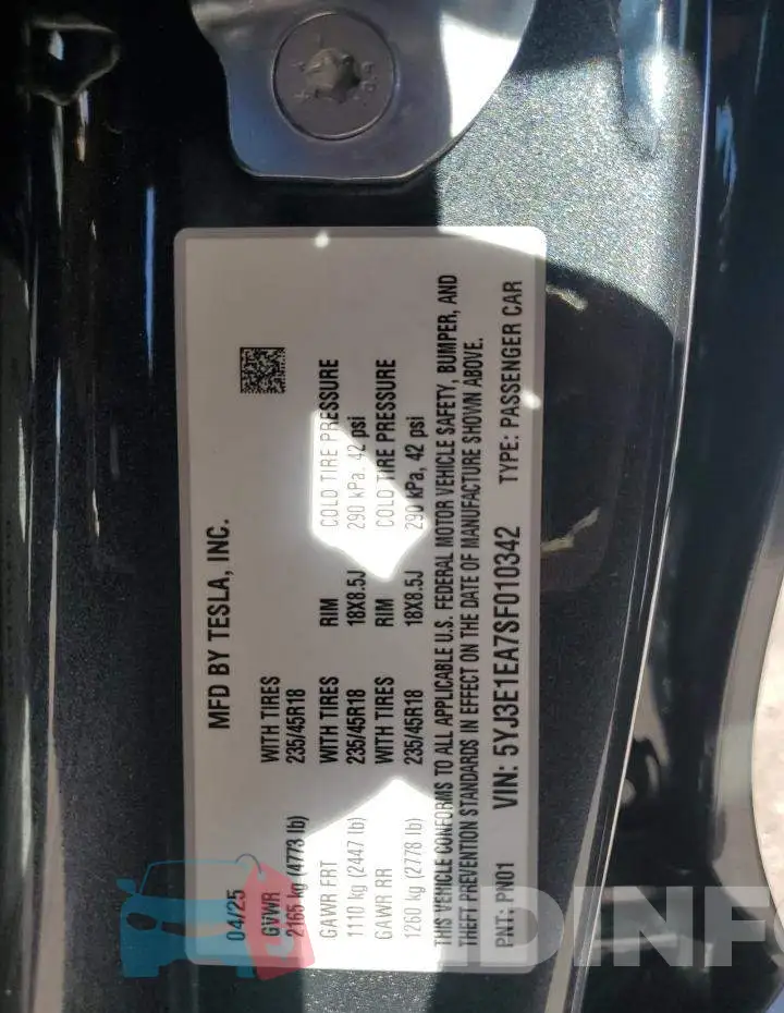 5YJ3E1EA7SF010342 Photo# 12