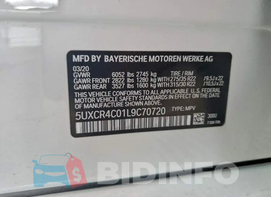 5UXCR4C01L9C70720 Photo# 13
