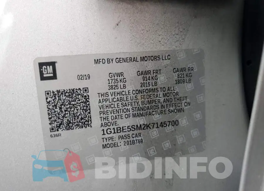 1G1BE5SM2K7145700 Photo# 12