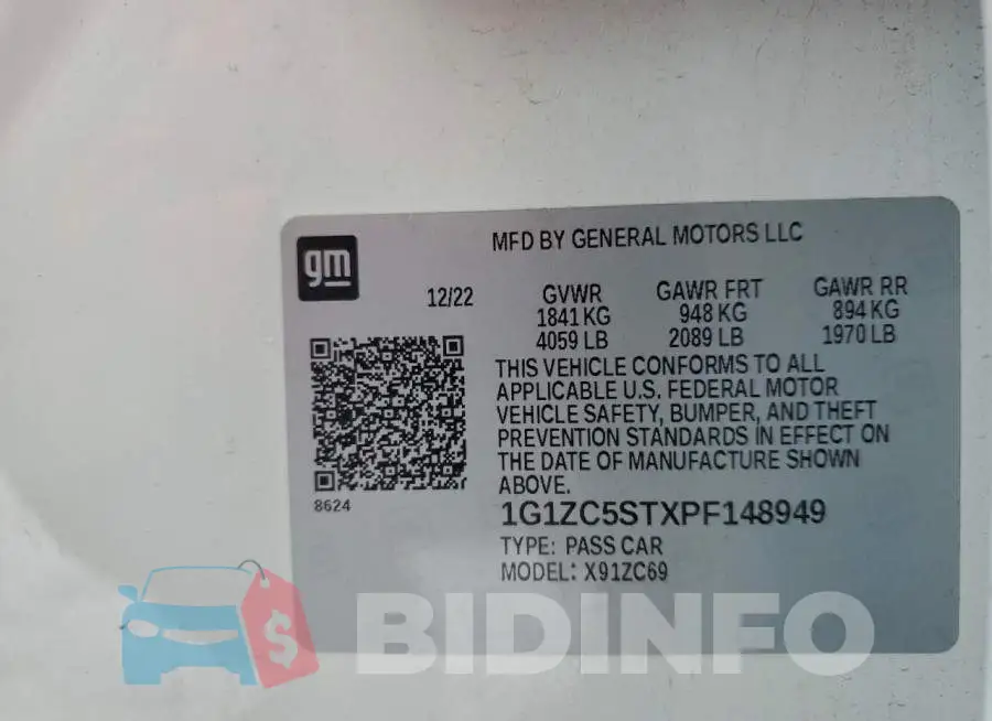 1G1ZC5STXPF148949 Photo# 12